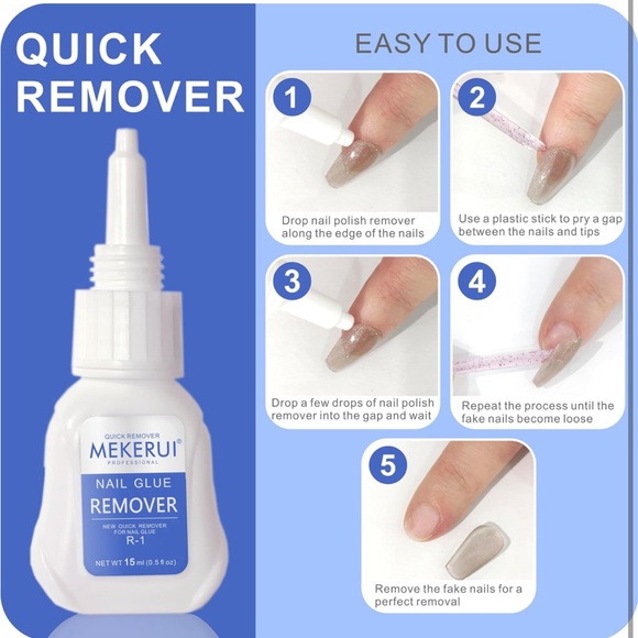 New Upgrade Super Strong Nail Glue Gel and Quickly Nail Glue Remover Kit - Picture 11 of 11
